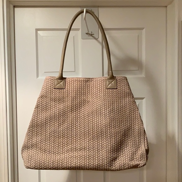 Roberta M. Sueded Leather Taupe Shoulder Bag - Picture 1 of 4